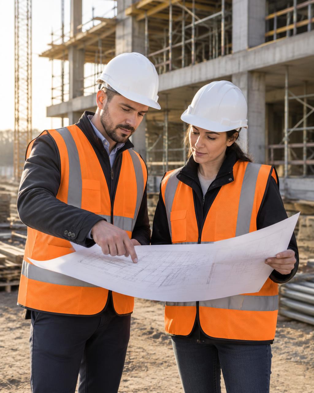Ingénieurs de LA SOURCE TECHNIQUE sur chantier